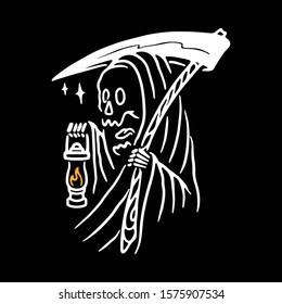 Grim Reaper Graphic Illustration Vector Art T-shirt Design