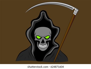 grim reaper with green eyes