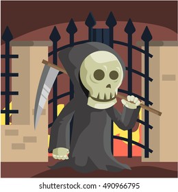 grim reaper guarding hell gate