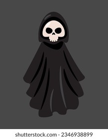 Grim reaper . Halloween cartoon characters . Vector .