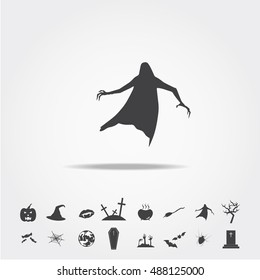 Grim Reaper halloween icon set