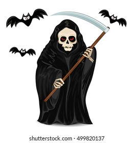 Grim Reaper for Halloween isolated on white background