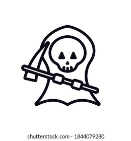Grim Reaper Halloween line icon vector illustration logo template for many purpose.