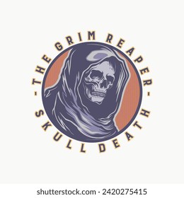 grim reaper head vintage logo