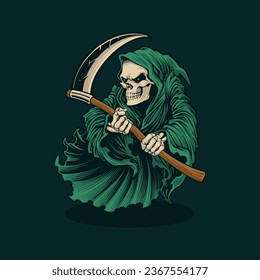 grim reaper holding scythe
