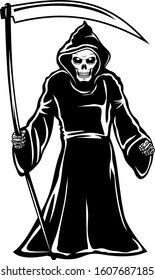 Grim reaper holding a scythe vector cartoon character