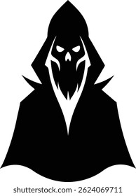 grim reaper in hooded cloak design