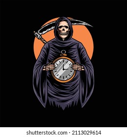 grim reaper horror illustration vector design