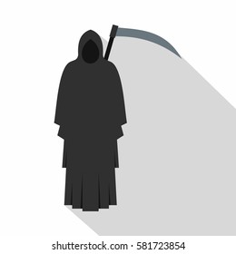 Grim reaper icon. Flat illustration of Grim reaper vector icon for web isolated on white background