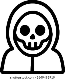 Ícone da ceifa ícone ilustração contorno traçado linha preta minimalista	