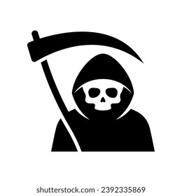 Grim Reaper icon isolated on white background.