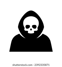 Grim Reaper icon isolated on white background.