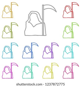 grim Reaper icon in multi color. Simple glyph vector of halloween set for UI and UX, website or mobile application