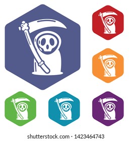 Grim reaper icon. Simple illustration of grim reaper vector icon for web