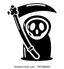 Grim reaper icon. Simple illustration of grim reaper vector icon for web