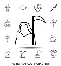 grim Reaper icon. Simple outline vector element of Halloween icons set for UI and UX, website or mobile application