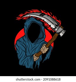 grim reaper illustration design black background
