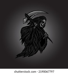 grim reaper illustration design vector
