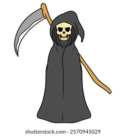 grim reaper illustration hand drawn isolated vector