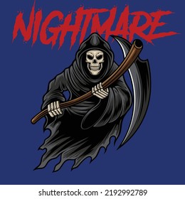 Grim reaper illustration with premium quality stock vector