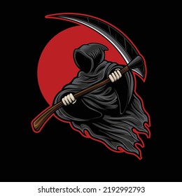 Grim reaper illustration with premium quality stock vector