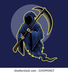 Grim reaper illustration with premium quality stock vector