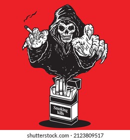 Grim Reaper Illustration Smoking Kills