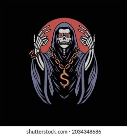 grim reaper illustration vector design