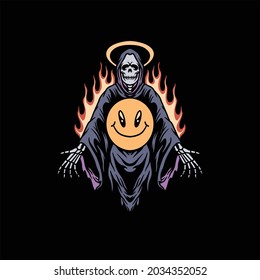 grim reaper illustration vector design