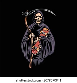 grim reaper illustration vector design