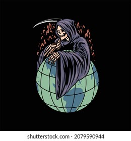 grim reaper illustration vector design