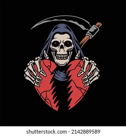 grim reaper illustration vector design