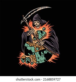 grim reaper illustration vector design