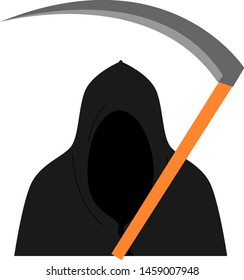 Grim reaper, illustration, vector on white background.