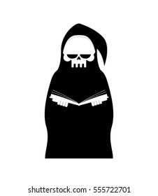 Grim Reaper Isolated. Death in hood on white background
