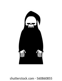 Grim Reaper Isolated. Death in hood on white background
