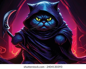 Grim Reaper Kitten With Scythe