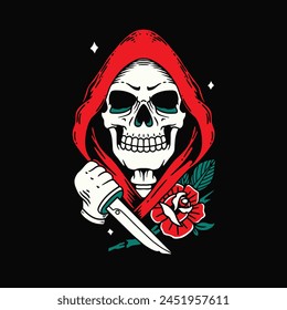 Grim Reaper Knife Vector Illustration Design