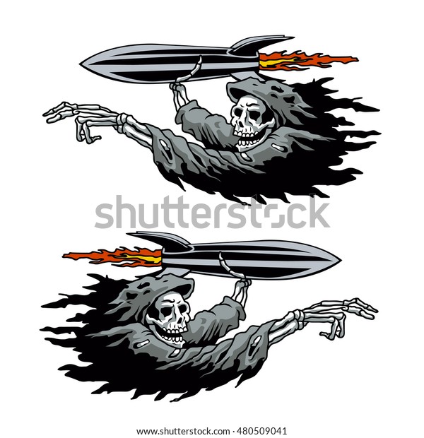 Grim Reaper Launching Missile Stock Vector (Royalty Free) 480509041