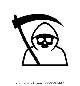 Grim Reaper line icon isolated on white background.