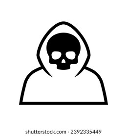 Grim Reaper line icon isolated on white background.