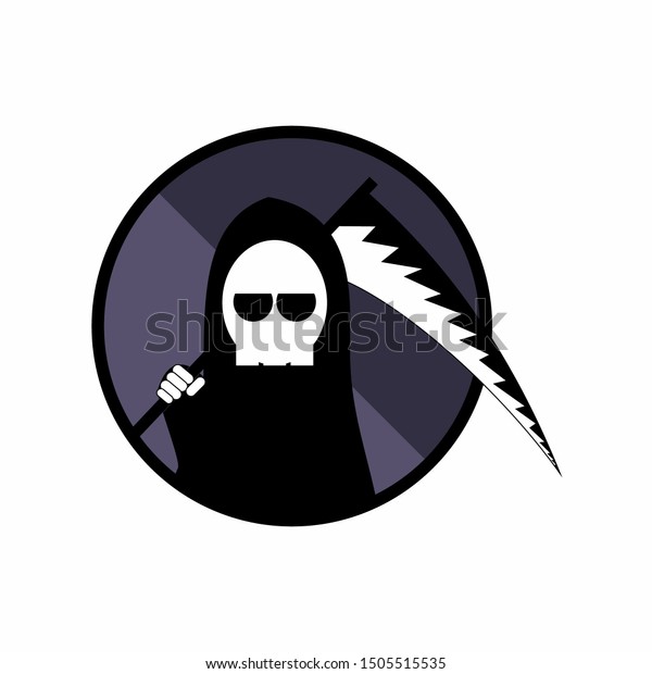 Grim Reaper Logo Death Scythe Logo Stock Vector (Royalty Free) 1505515535