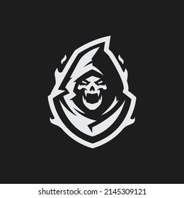 Grim Reaper Logo With Fire Border