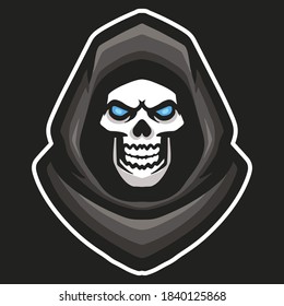 grim reaper logo mascot design vector illustration