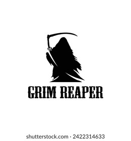 Grim reaper logo vector design vintages