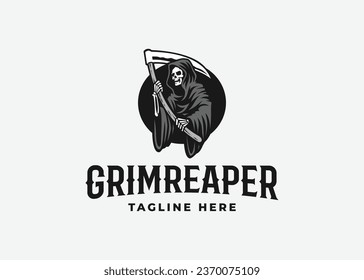 grim reaper logo vector icon illustration