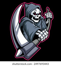 Grim reaper mascot esport logo design.