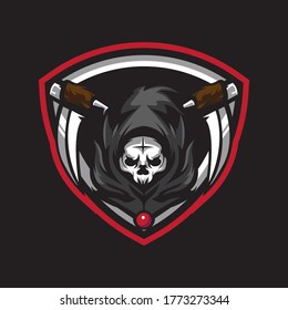 GRIM REAPER MASCOT LOGO ILLUSTRATION