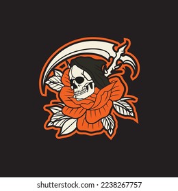 Grim reaper mascot logo