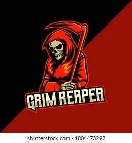 Grim Reaper mascot logo template. perfect for t-shirt/apparel, merchandise, gaming logo, pin design, etc